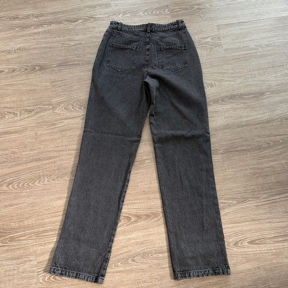 Avec Les Filles Leather Panel straight leg Jeans - Picture 6 of 6